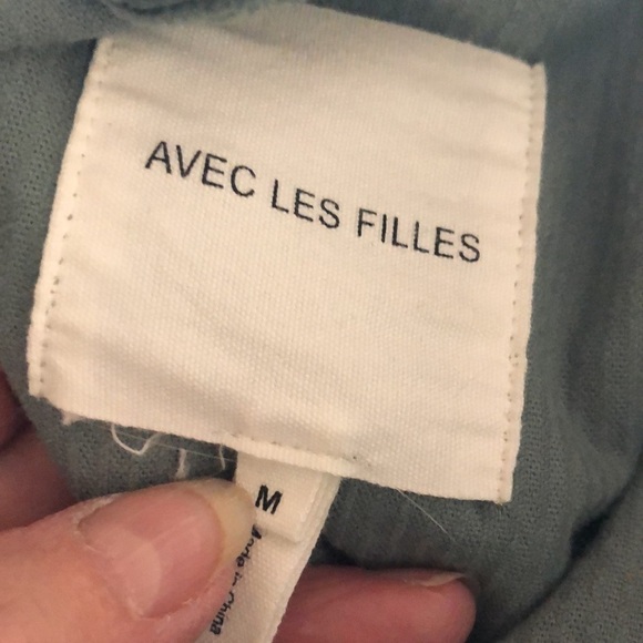 AVEC LES FILLES Sage Green Wide Wale Corduroy Cropped Jacket Size Medium - Picture 11 of 12